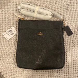 Coach black crossbody leather bag
